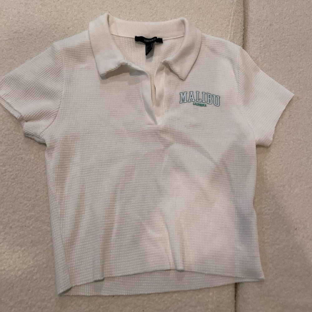 Forever21 Malibu Cropped Collared Top